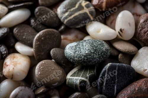 Preview: Sea Pebble, Sea Stones Background, Beach Rocks. Background From Sea Stones For Design. Abstract
