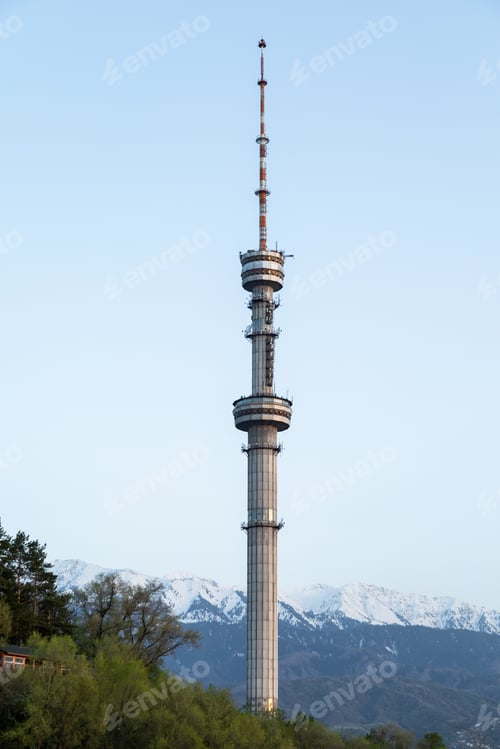 Preview: Aerial view of Almaty city with Television Tower
