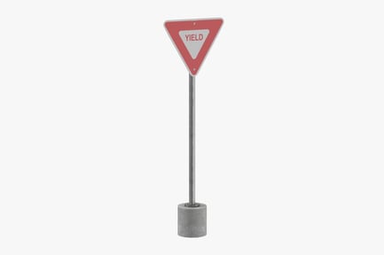 Preview: Yield Traffic Sign with Circular Base