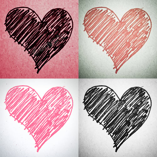Preview: Heart Painted On Craft Paper Set