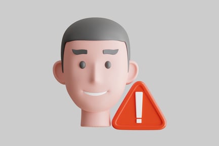 Preview: Cartoon illustration of a man's head with an exclamation mark.