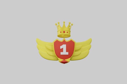 Preview: First place gaming badge with wings