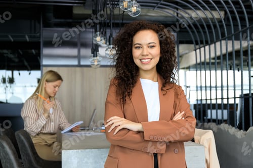 Preview: Young people working in office, coworking and office concept