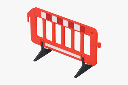 Preview: Red & White Plastic Road Safety Barrier