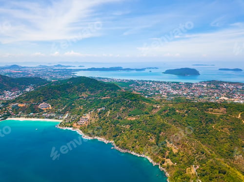 Preview: Sea, beach for travel background, Thailand. Nature landscape.