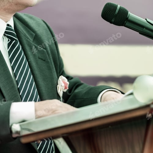 Preview: Businessman during press conference