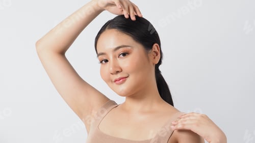 Preview: Young asian woman beauty face make up for skincare cosmetic