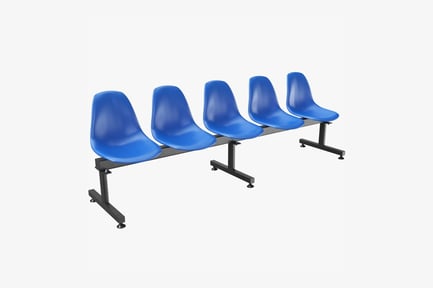 Preview: Blue Chairs with Black Metal Frame