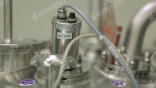 Preview: Factory with pharmaceutical equipment mixing tank on production line in pharmacy industry