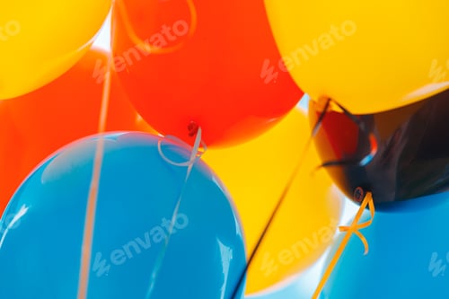 Preview: Bright colorful balloons holidays background