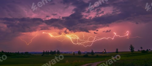 Preview: Dazzling lightning display brightening the nighttime with vibrant bolts, climate change