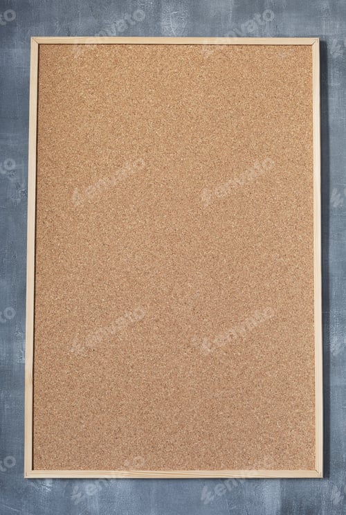Preview: cork board at concrete painted wall background