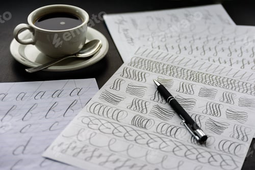 Preview: Handwriting calligraphy sheets