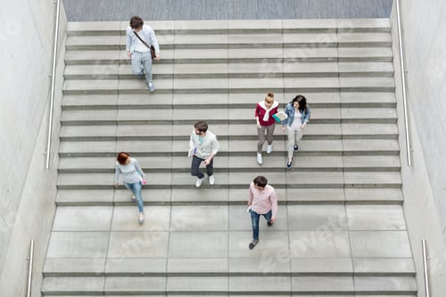 Preview: Group of students walking on stairs