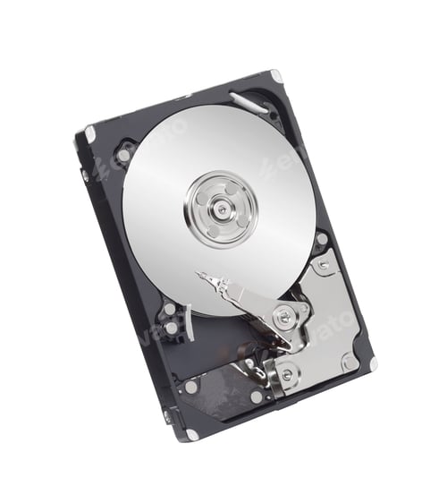 Preview: Hard disk drive inside isolated on white background