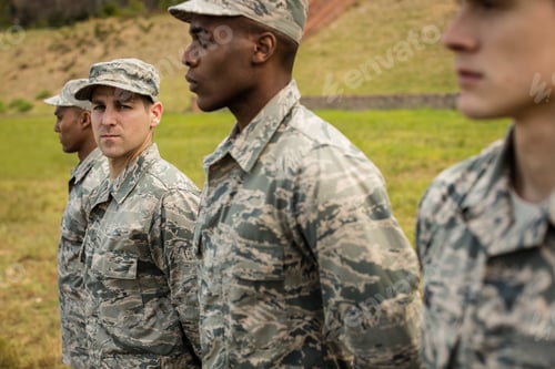 Preview: Group of military soldiers standing in line