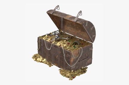 Preview: Pirate's Bounty: Treasure Chest Filled with Gold & Jewels