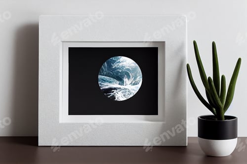 Preview: Modern composition of living room interior with brown mock up poster frame.Wall Decoration