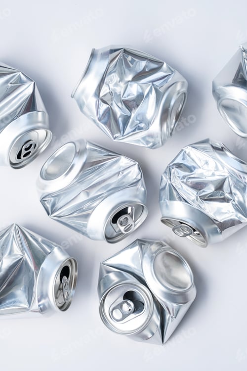 Preview: Aluminum broken cans. Sorting garbage for recycle.