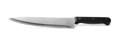 Preview: Stainless steel chef's knife with plastic handle isolated on white