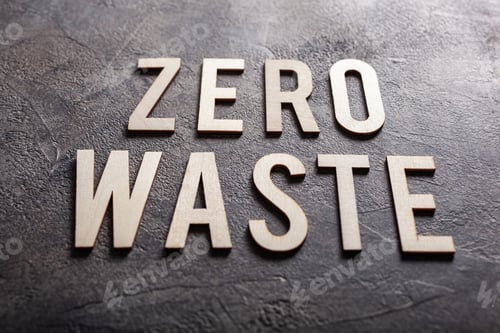 Preview: zero waste word text wooden letters on concrete background