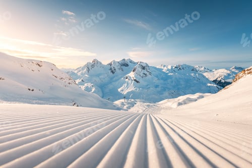 Preview: Groomed Slope with Sunrise in Zürs