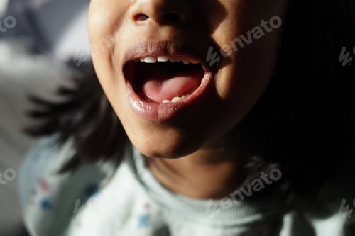 Preview: close up of child screaming at home