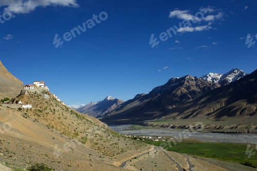 Preview: View of Ki Gompa Monastery, Spiti River valley, Himachal Pradesh, India, Asia