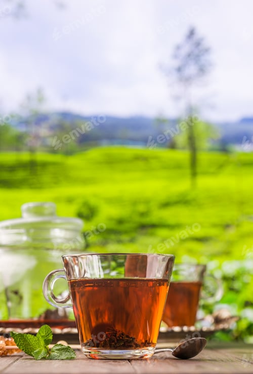 Preview: Tea in a glass cup