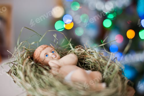 Preview: New born baby Jesus Christ as crib figure