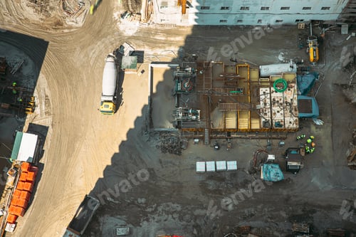 Preview: Development Multistorey Residential Building construction area. development on construction site
