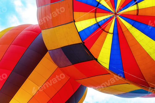 Preview: Closeup Inside Two Colorful Hot Air Balloons