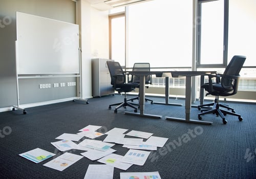 Preview: Business documents on office floor