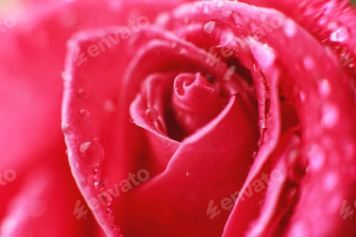 Preview: rose close-up with drops of water. dew on a flower