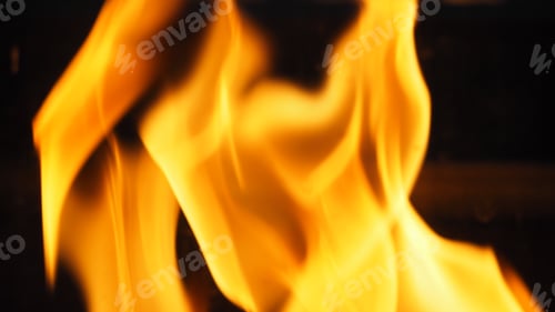 Preview: Close-up images of fire burning on black background