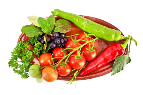 Preview: Vegetables on a ceramic plate