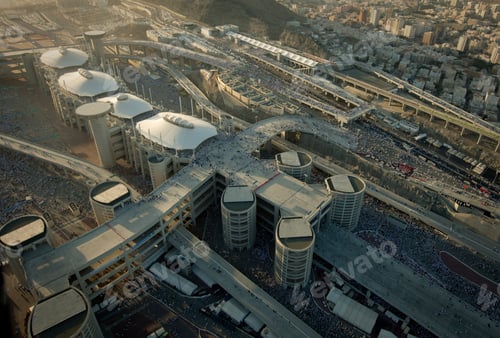 Preview: Aerial shot of the Jamaraat bridge in Mecca, Saudi Arabia.