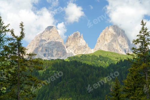 Preview: Mountain landscape along the road to Pordoi pass, Dolomites