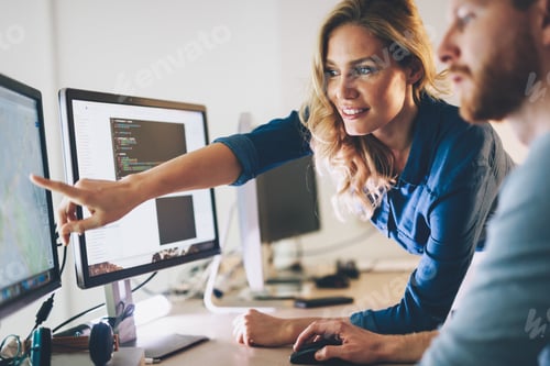 Preview: Software engineers working on project and programming in company