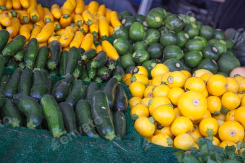 Preview: Variety of Freshly Picked Selections of Organic Vegetables on Display at the Farmers Market.
