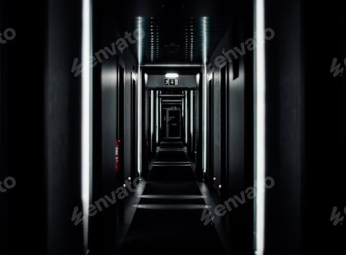 Preview: A hotel hallway at night