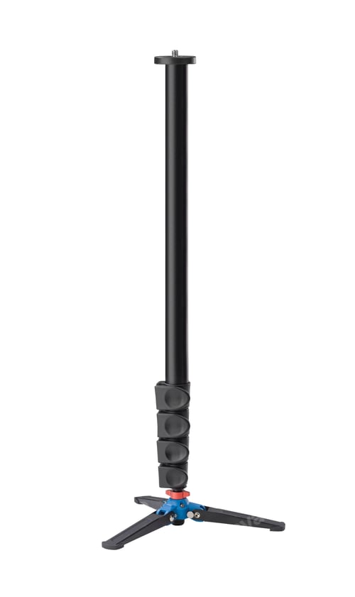 Black Camera Tripod Isolated on White Background