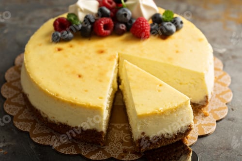 Preview: New York cheesecake on a cake stand