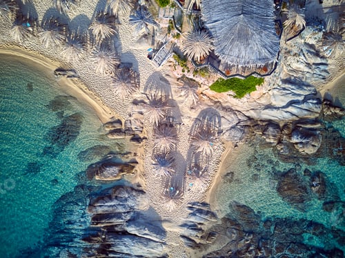 Preview: Beautiful beach top aerial view drone shot
