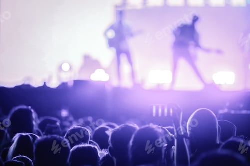 Preview: crowd partying stage lights live concert summer music festival