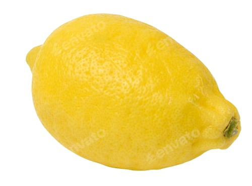 Preview: Round yellow lemon isolated on white background