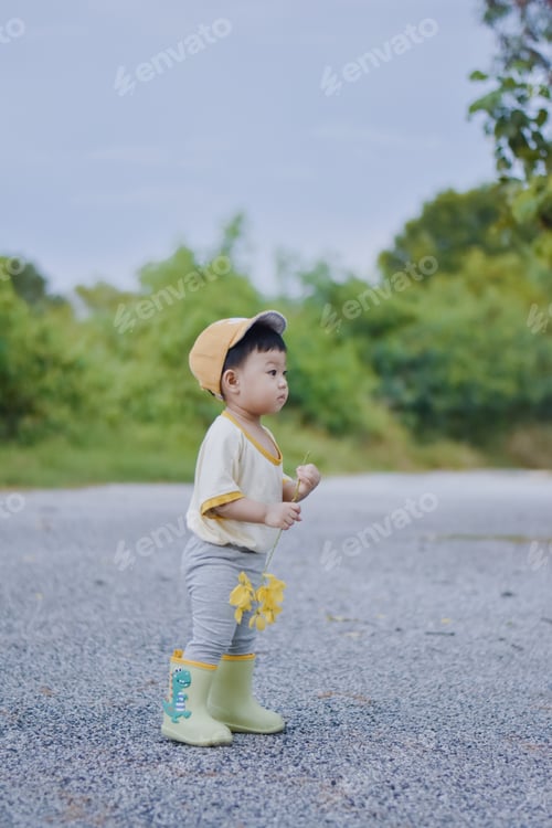 Preview: Cute Boy playing in the park, Sweet Little baby boy enjoying