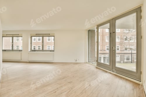 Preview: the living room of an apartment with wood flooring