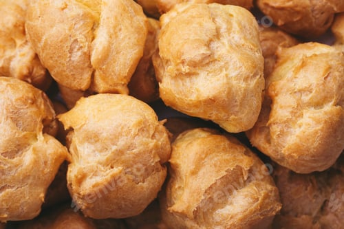 Preview: Close Up View on Profitroles Dessert.