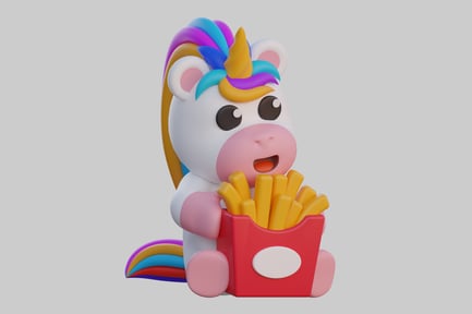 Preview: Cute unicorn with french fries